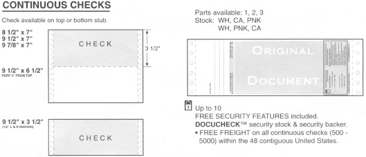 continuous check perforations